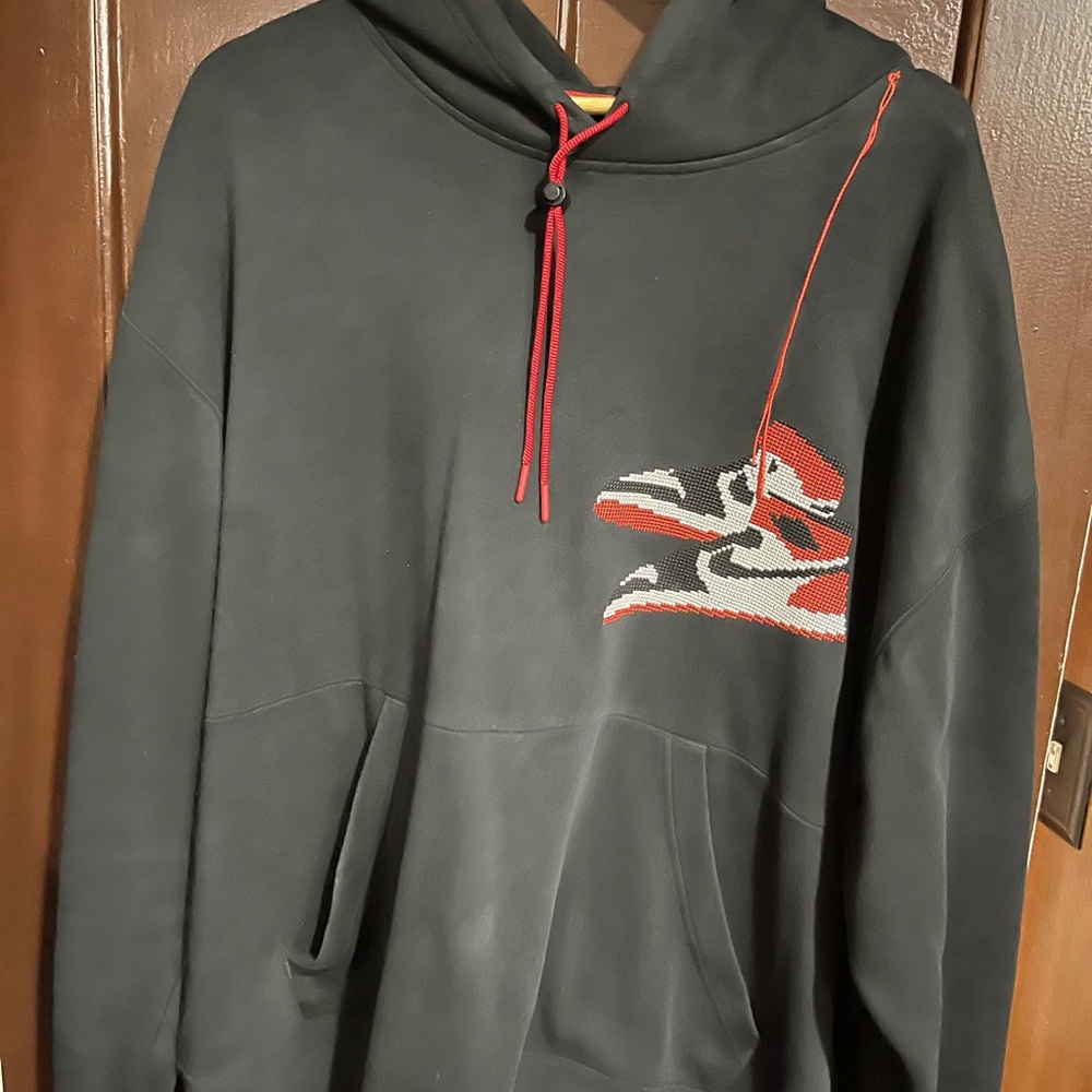Jordan Black Hoodie with Red Accents